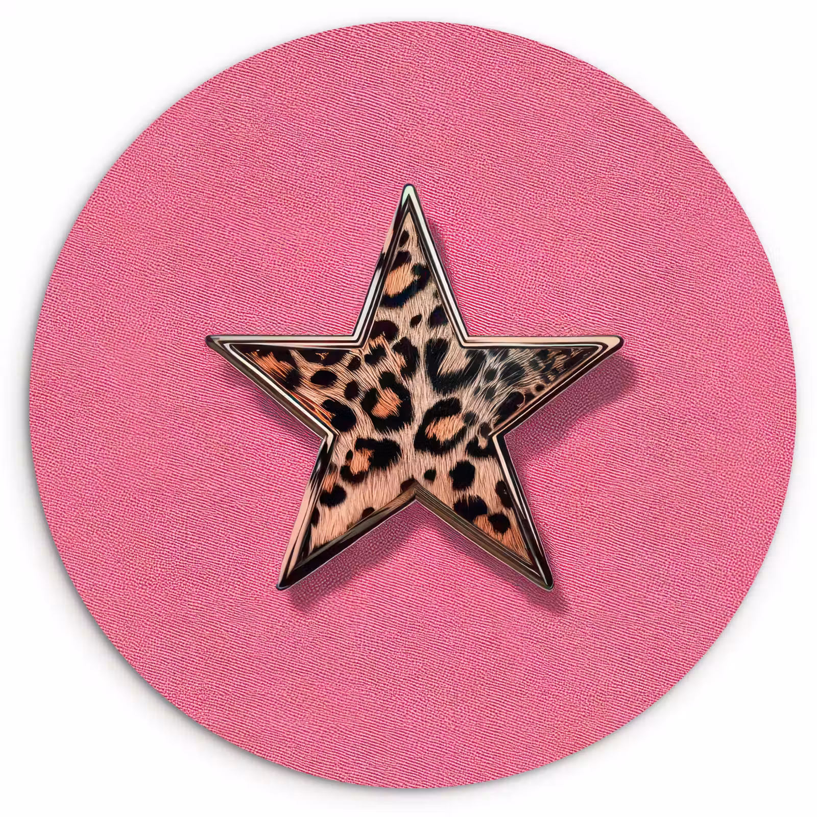 Muurcirkel - Ster - Luipaard - Print - Roze — 1