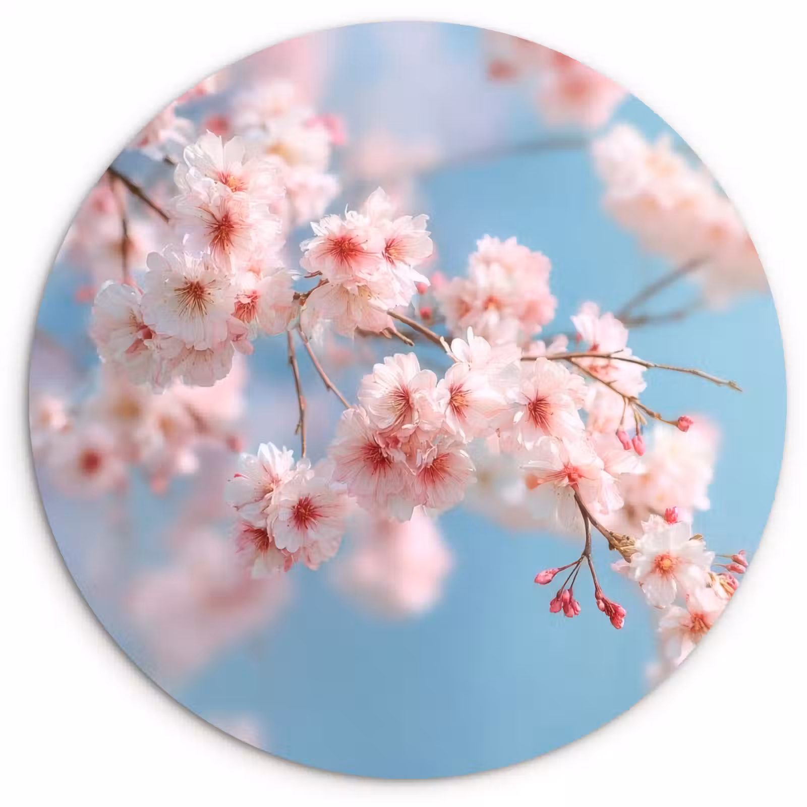 Muurcirkel - Takken - Bloesems - Roze — 1