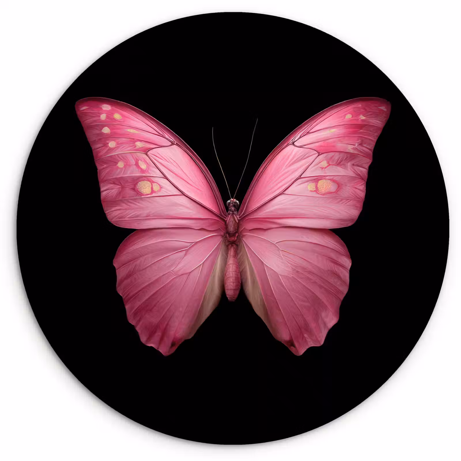 Muurcirkel - Vlinder - roze - Elegant — 1
