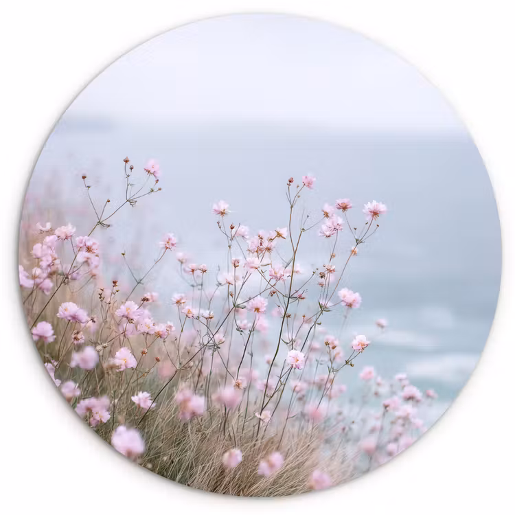 Muurcirkel - Klif - Bloemen - Zee - Roze — 1