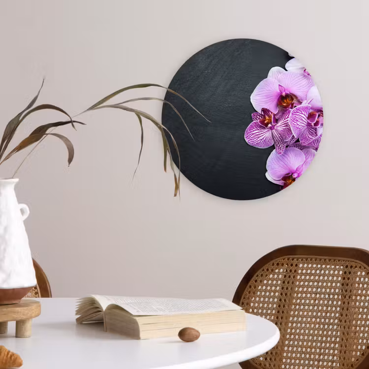 Muurcirkel - Orchidee - Bloemen - Roze - Flora — 4