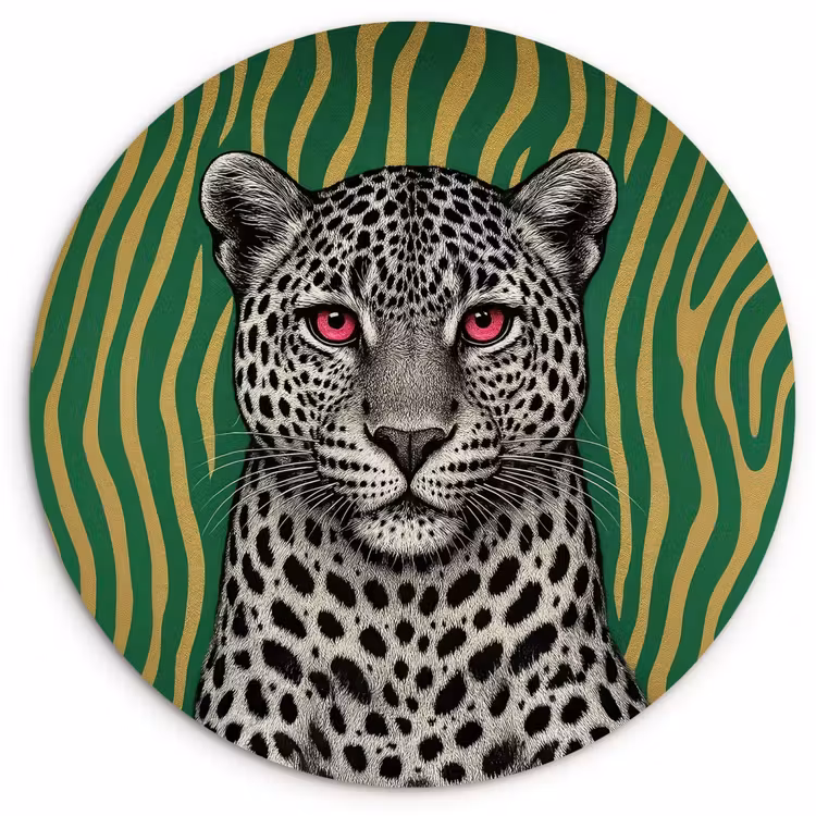 Muurcirkel - Panter - Zebrapatroon - Groen — 1