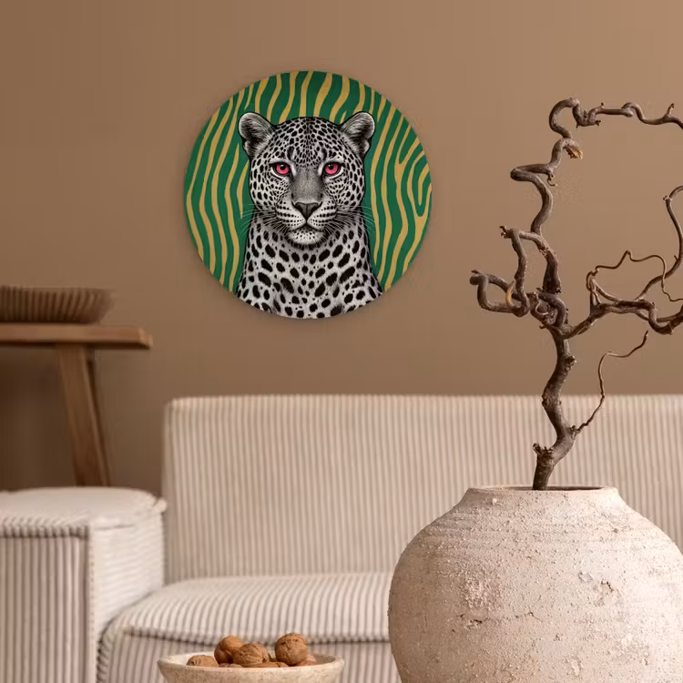 Muurcirkel - Panter - Zebrapatroon - Groen — 2