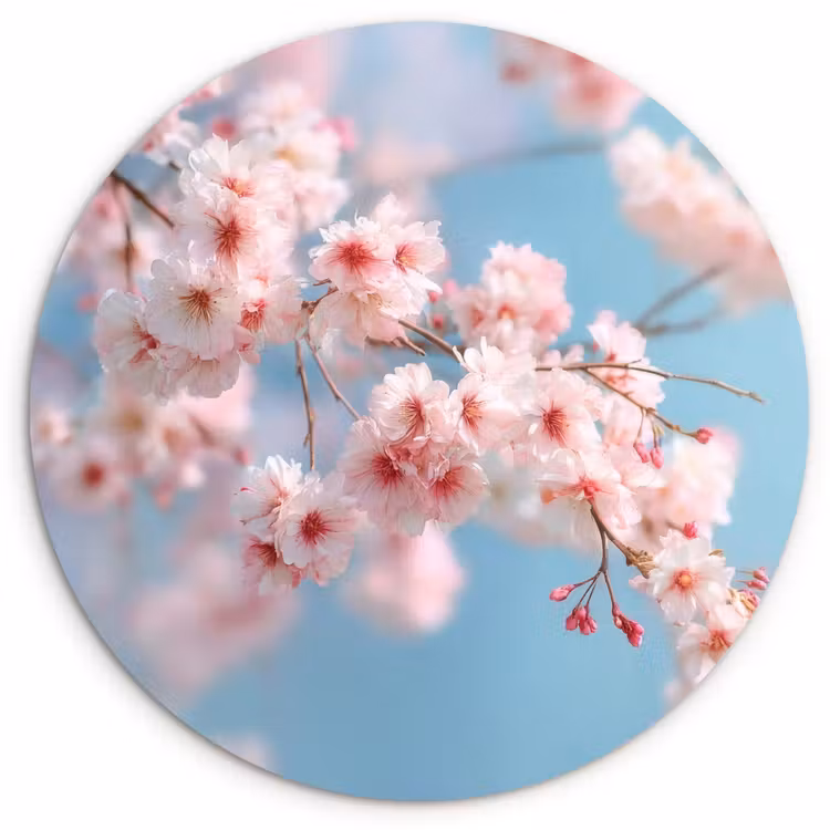 Muurcirkel - Takken - Bloesems - Roze — 1