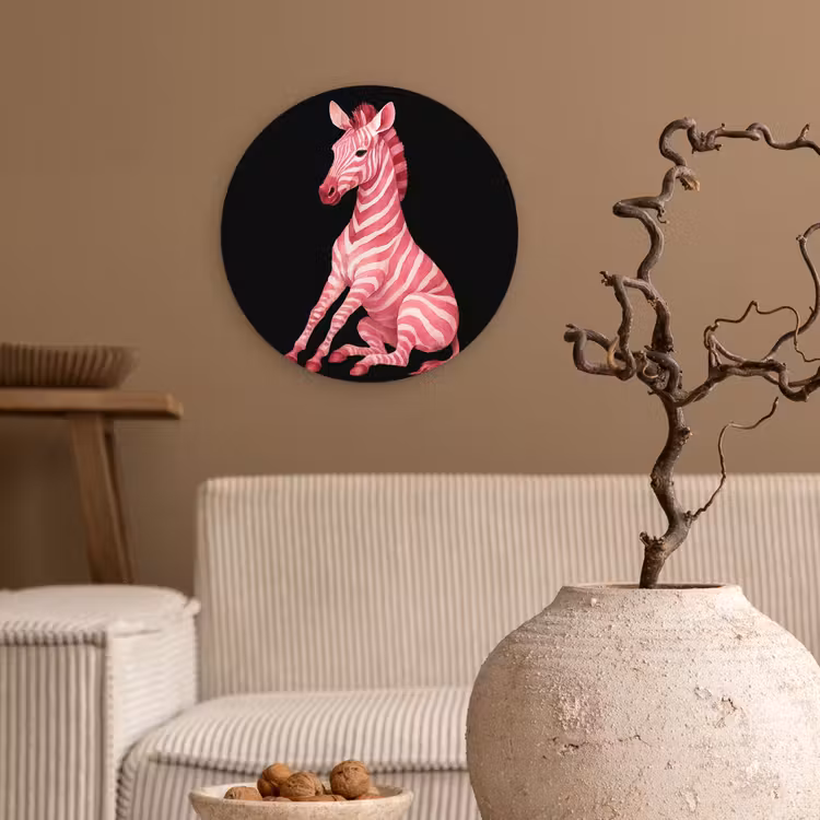 Muurcirkel - Zebra - Roze - Gestreept — 2