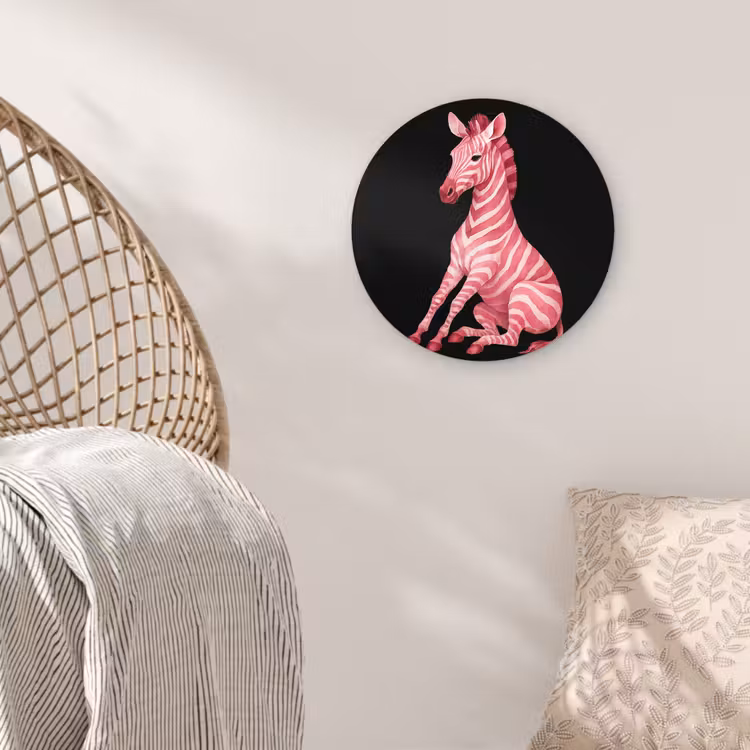 Muurcirkel - Zebra - Roze - Gestreept — 5