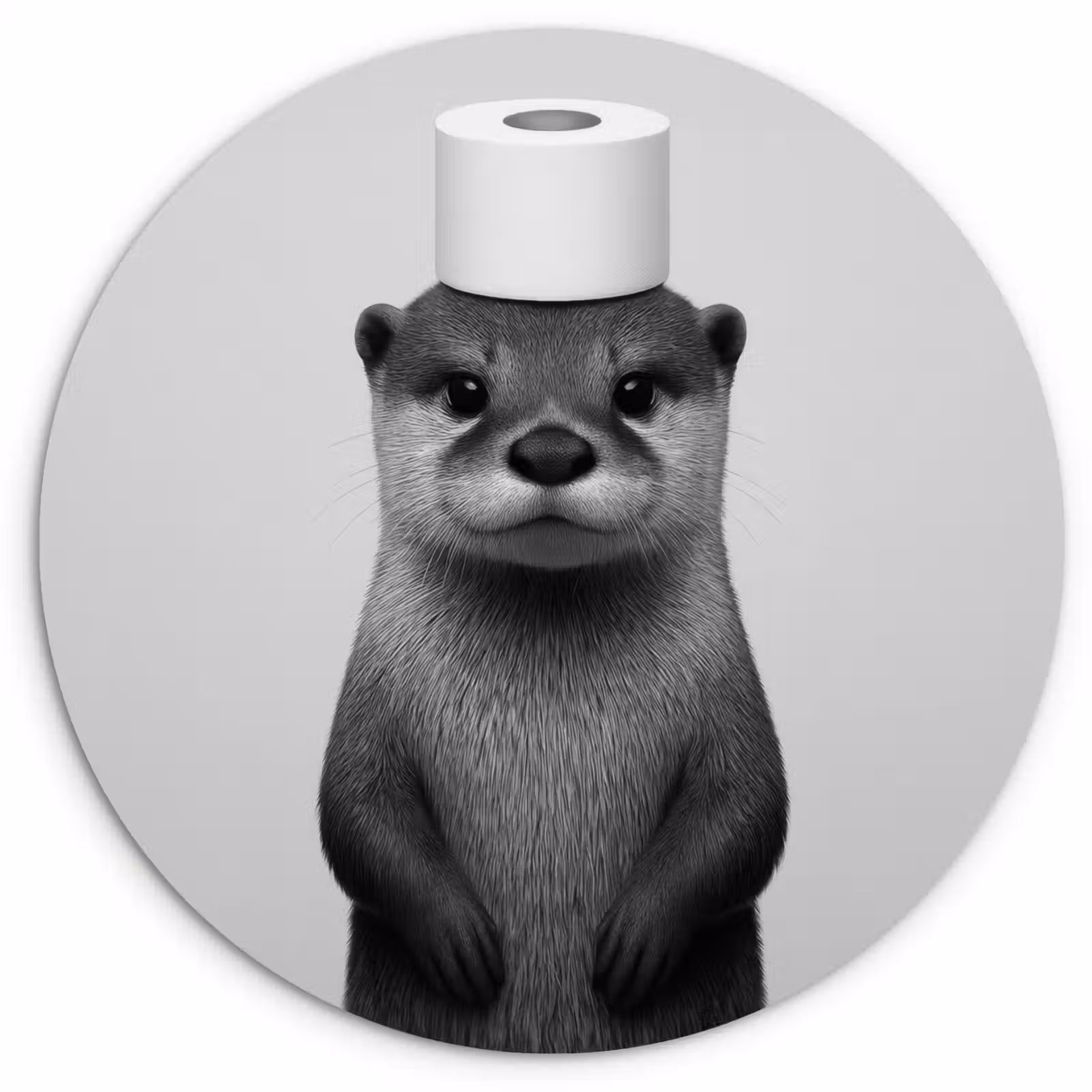 Muurcirkel - Otter - WC rol - Zwart - Wit — 1