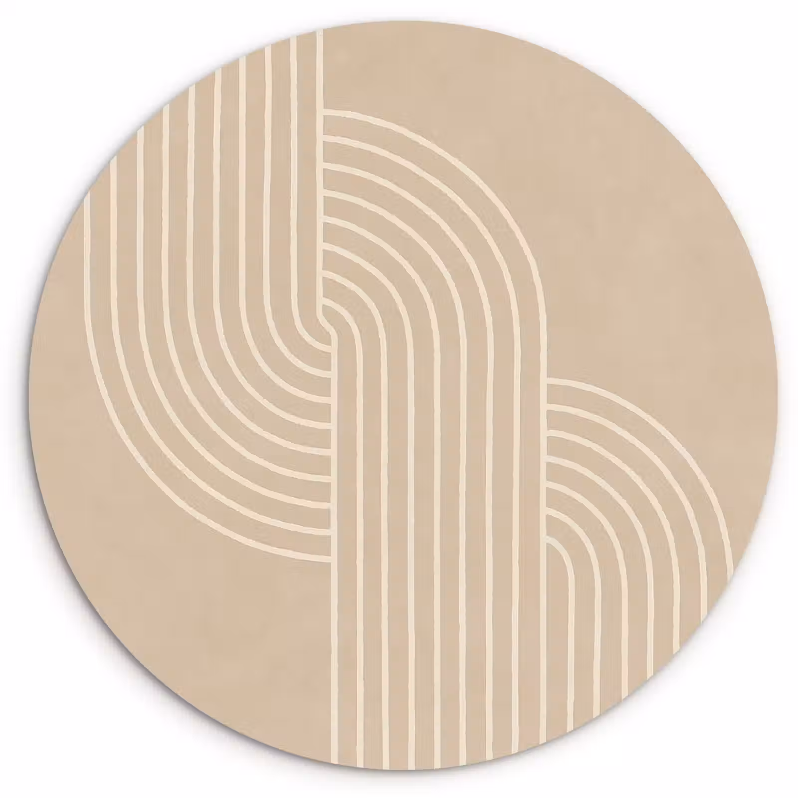 Muurcirkel - Parallelle lijnen - Lichte textuur - Beige — 1