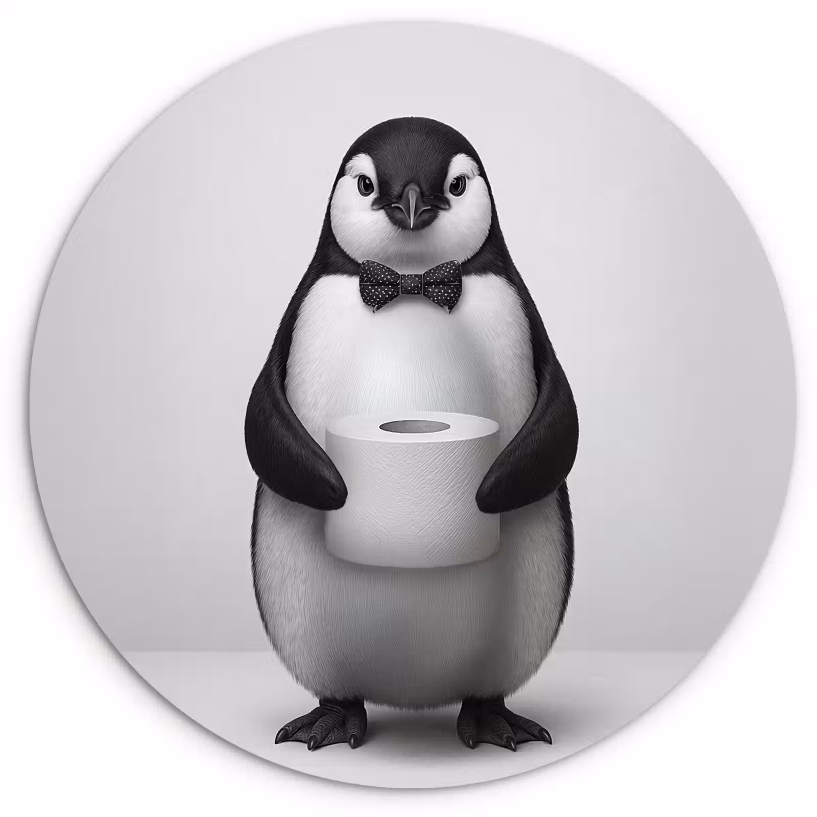 Muurcirkel - Pinguïn - WC rol - Wit — 1