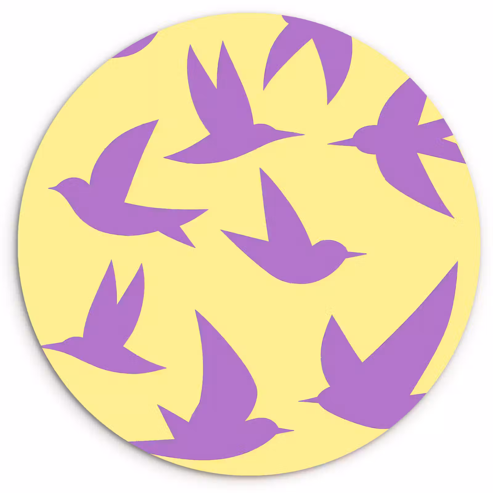 Muurcirkel - Vogels - Cirkel - Geel - Beweging — 1