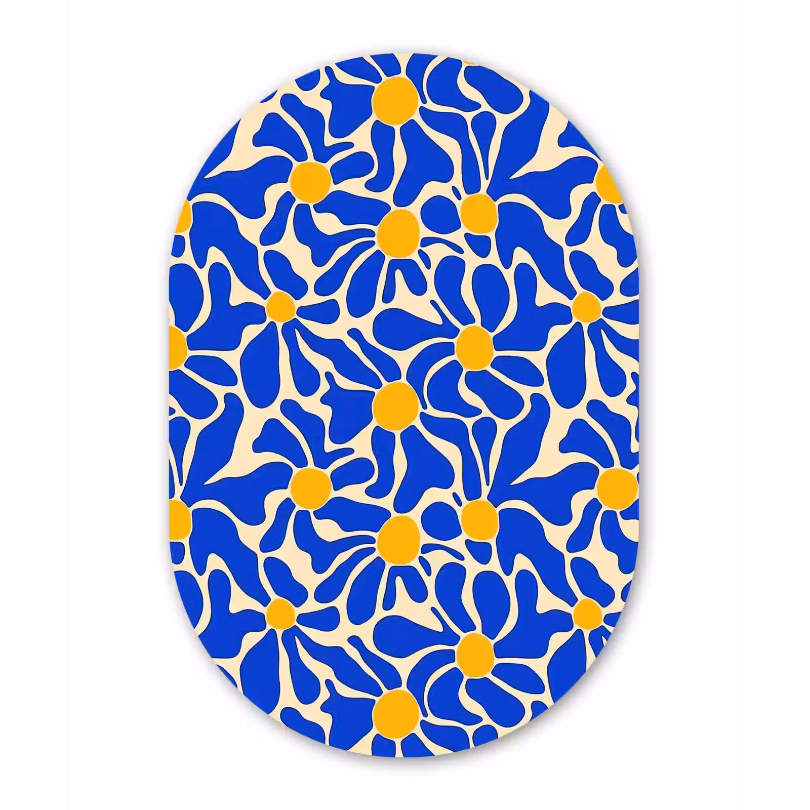 Muurovaal aluminium - Abstract - Bloem - Blauw — 1