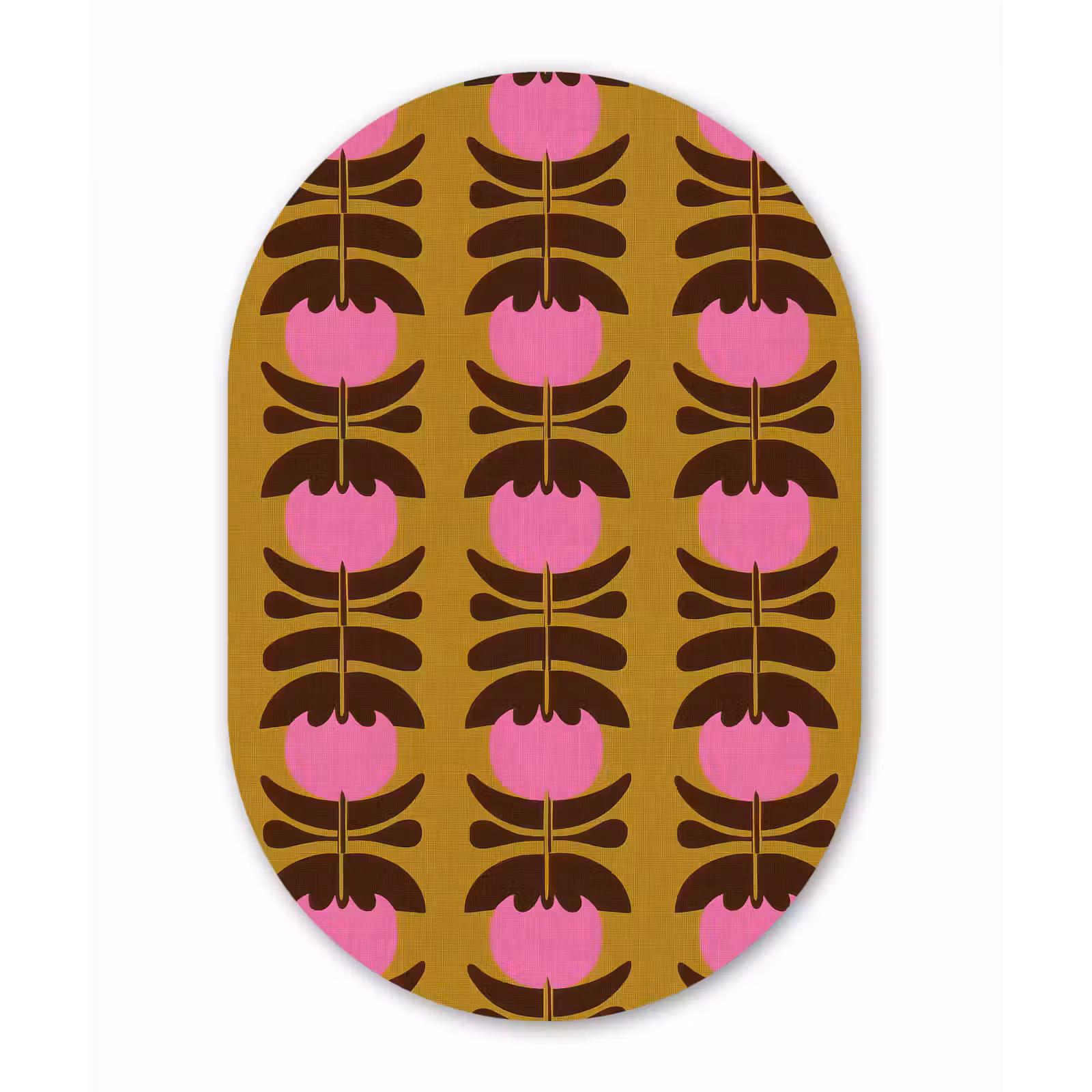Muurovaal aluminium - Abstract - Bloemen - Roze — 1