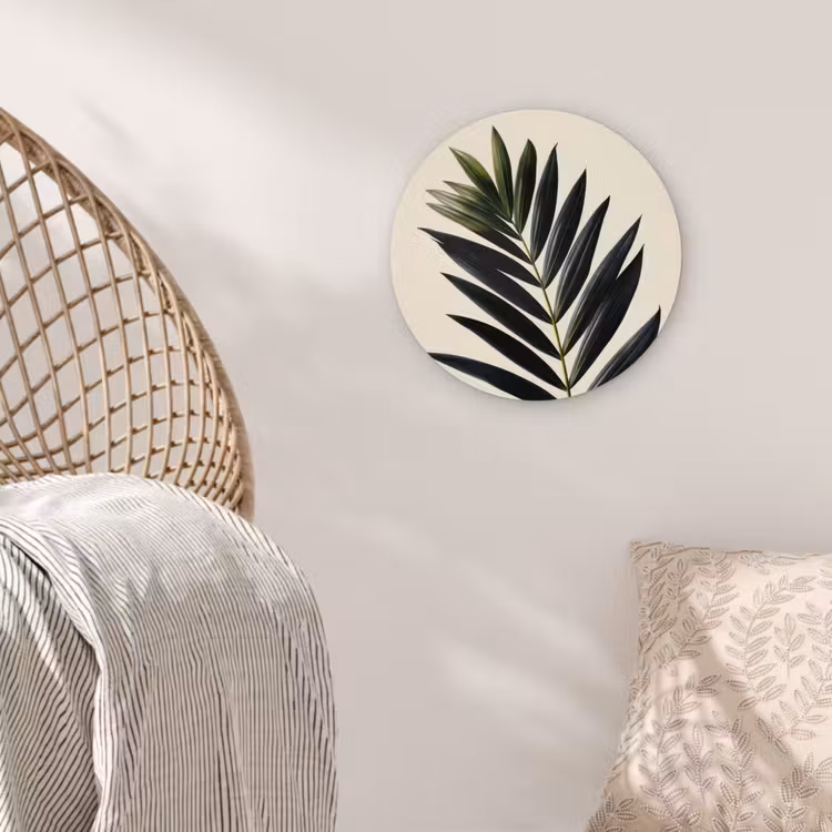 Muurcirkel - Palmblad - Donkere bladen - Subtiel — 5