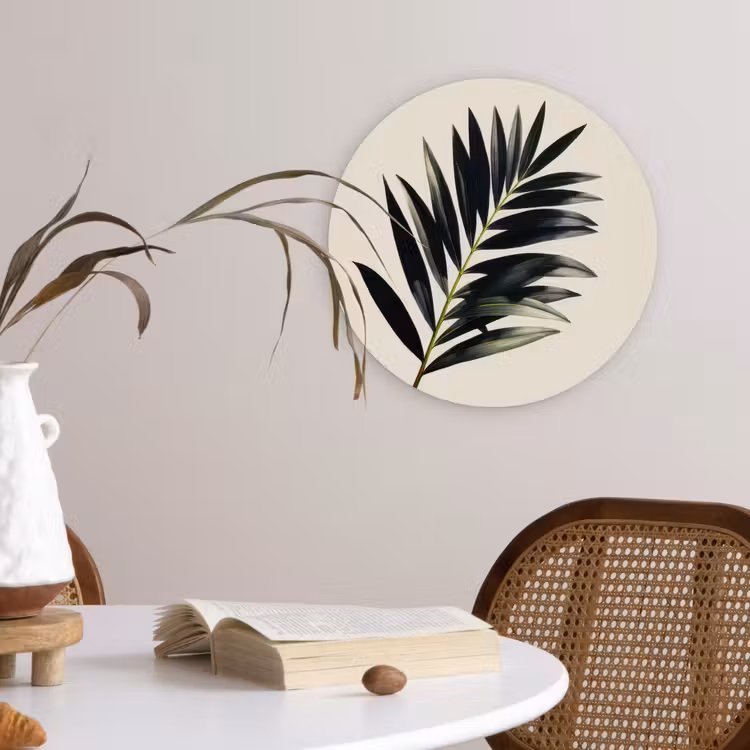 Muurcirkel - Palmblad - Subtiel - Groen - beige — 4