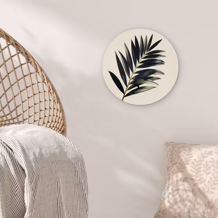 Muurcirkel - Palmblad - Subtiel - Groen - beige — 5