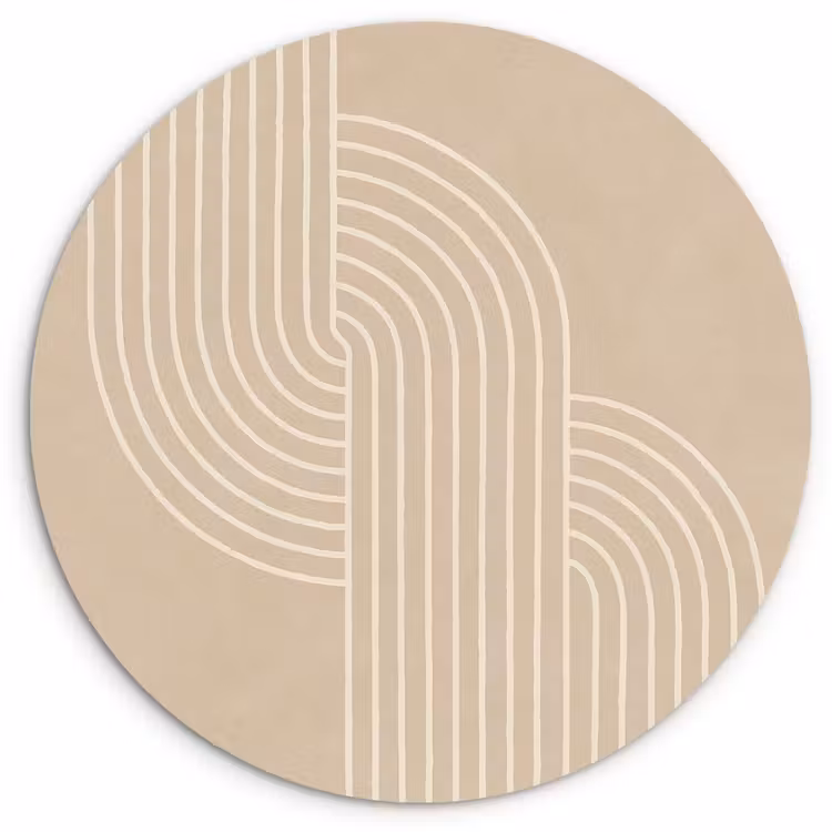 Muurcirkel - Parallelle lijnen - Lichte textuur - Beige — 1