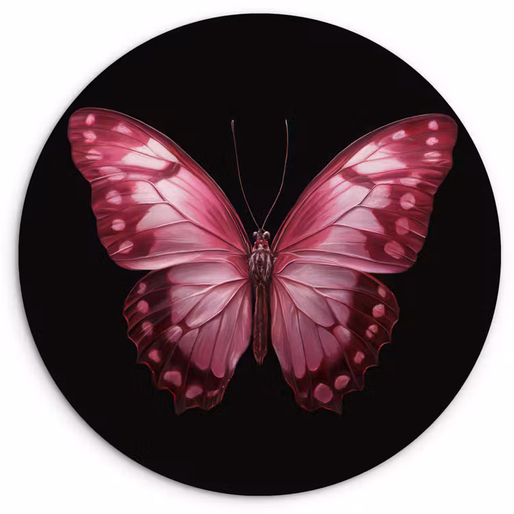 Muurcirkel - Vlinder - Fuchsia - Grafisch — 1