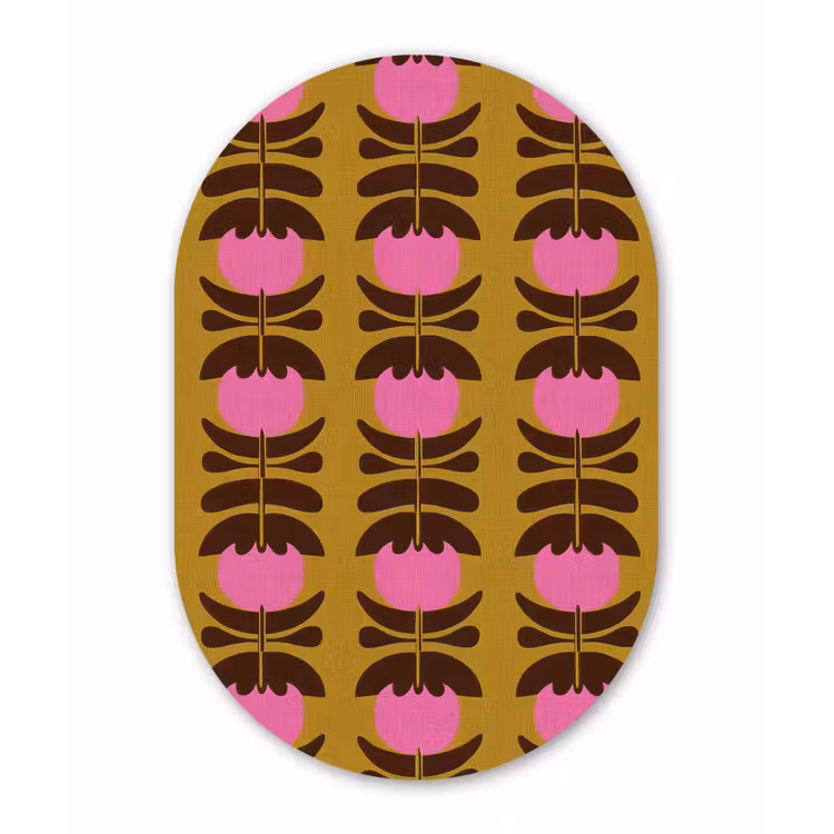 Muurovaal aluminium - Abstract - Bloemen - Roze — 1