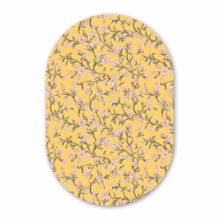 Muurovaal aluminium - Bloemen - Motief - Geel — 1