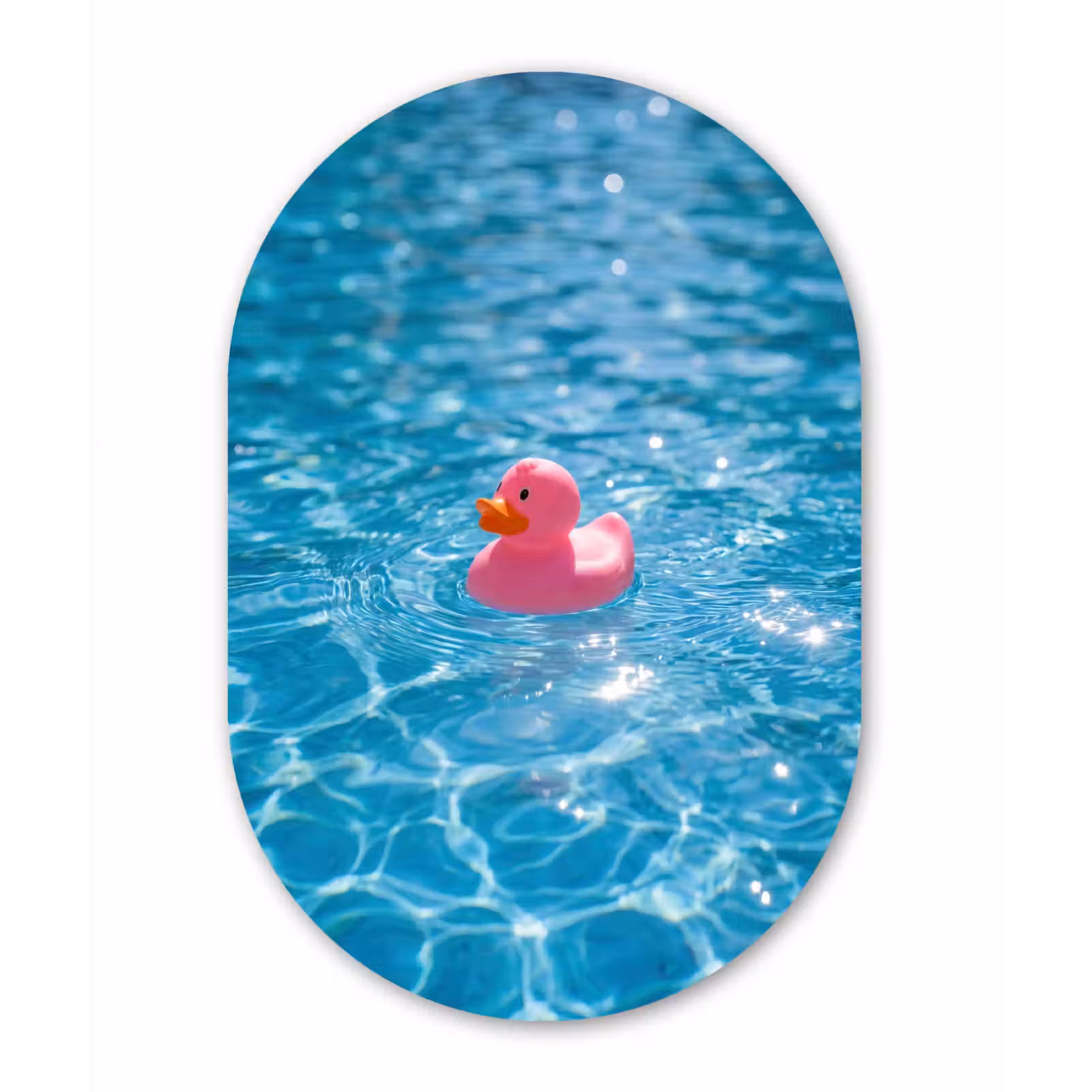 Muurovaal aluminium - Badeend - Dobberend - Roze — 1
