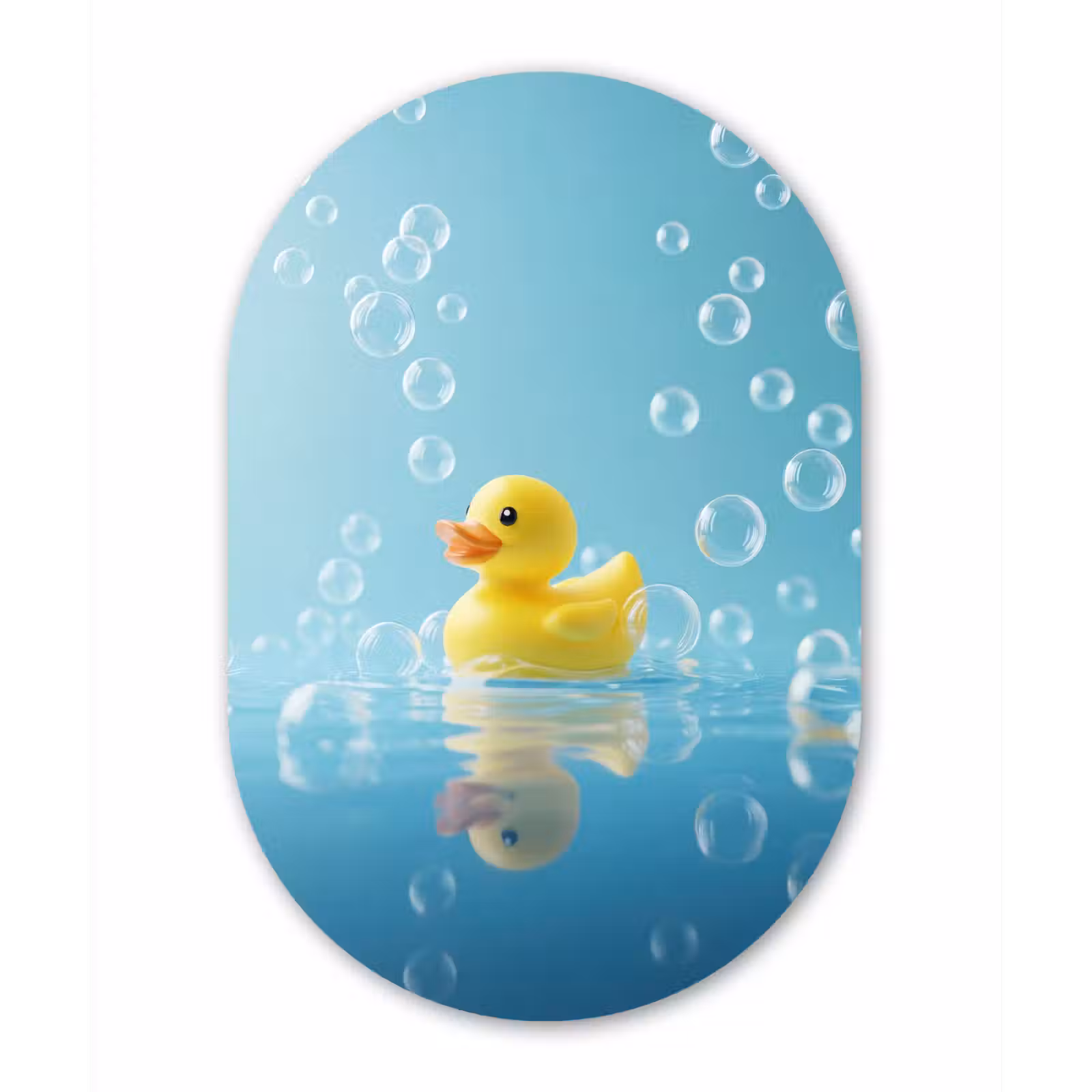 Muurovaal aluminium - Bubbels - Badeend - Geel — 1