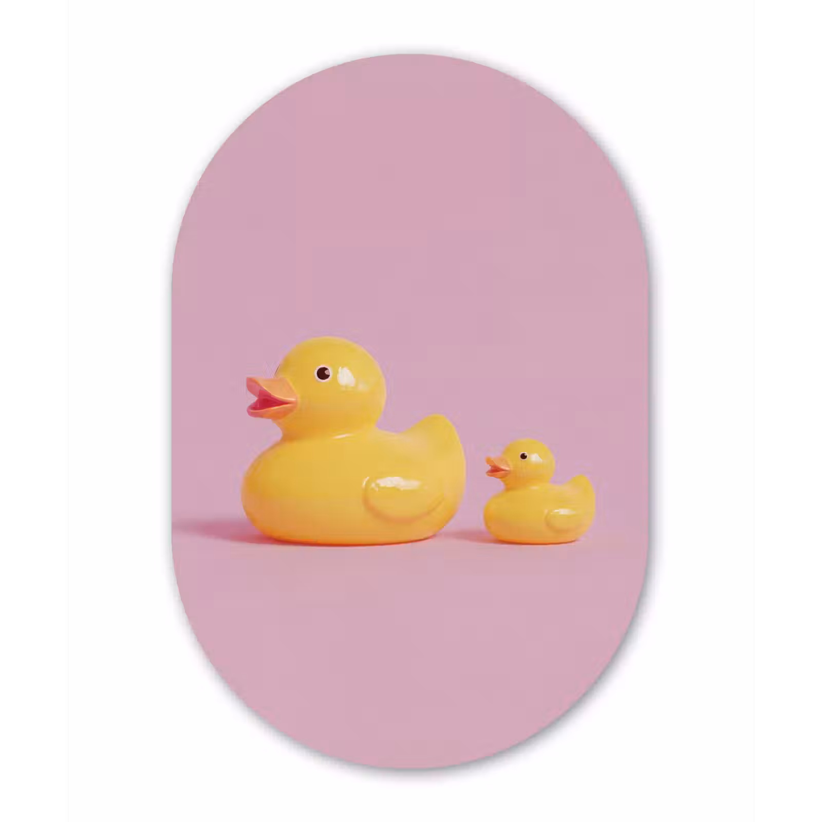 Muurovaal aluminium - Eendjes - Vrolijk - Roze — 1
