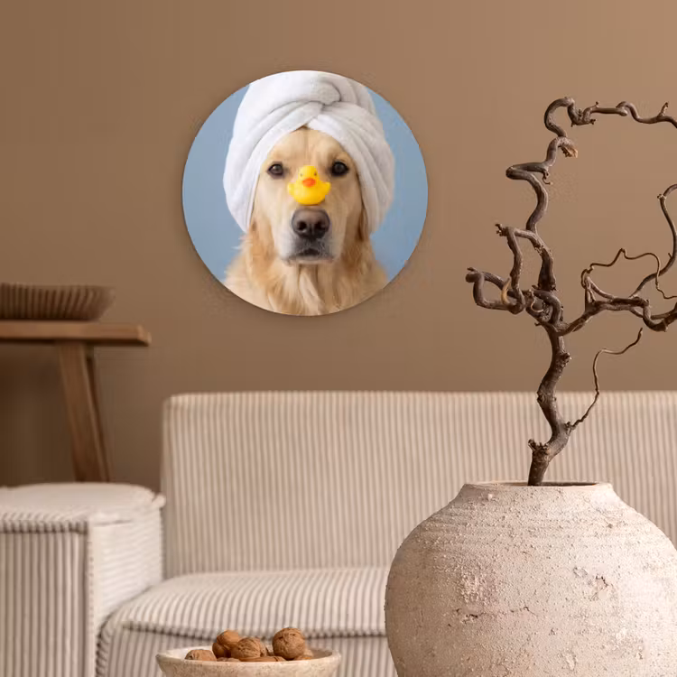 Muurcirkel - Hond - Badeend - Geel — 2