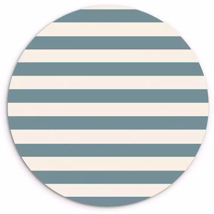 Muurcirkel - Strepen - Modern - Blauw — 1