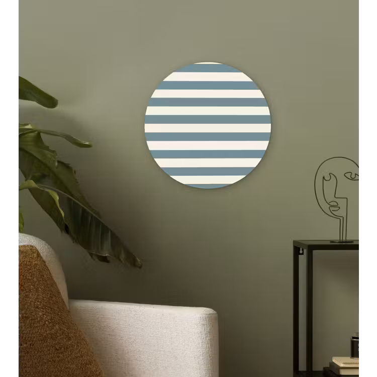 Muurcirkel - Strepen - Modern - Blauw — 3