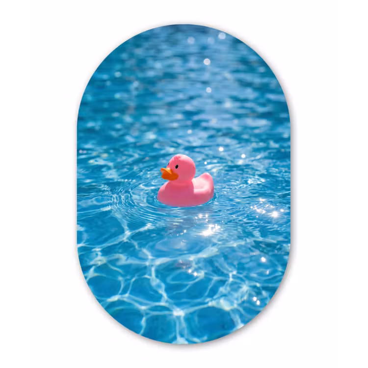 Muurovaal aluminium - Badeend - Dobberend - Roze — 1