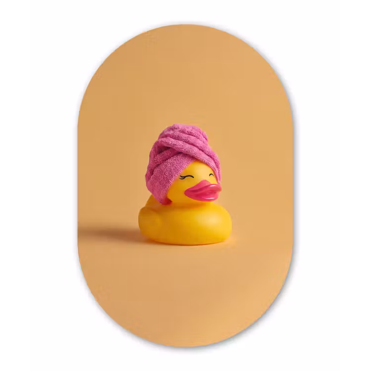 Muurovaal aluminium - Badeend - Handdoek - Kleurrijk — 1