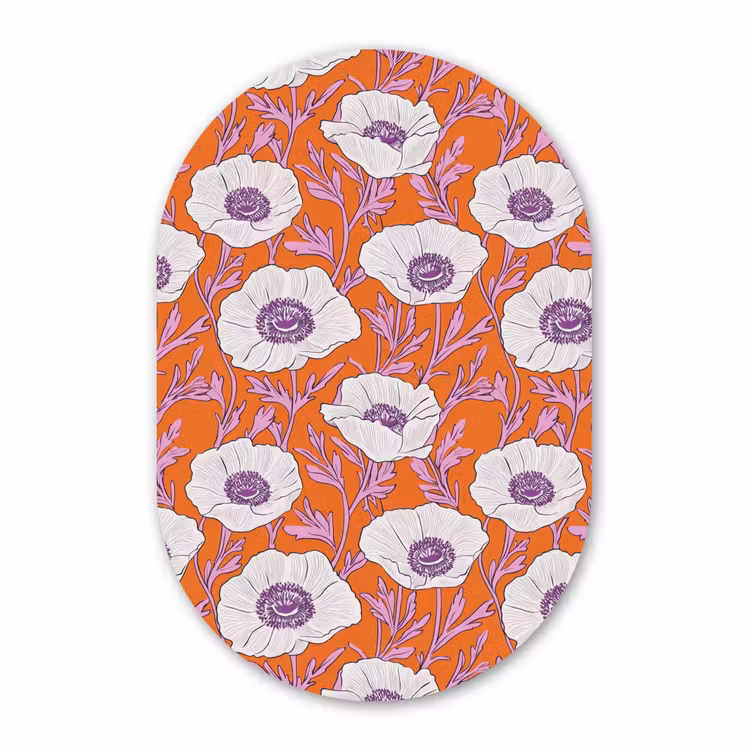 Muurovaal aluminium - Bloemen - Grafisch - Oranje — 1