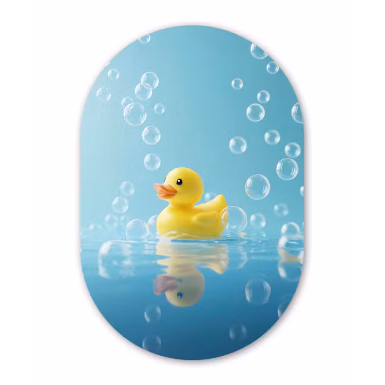 Muurovaal aluminium - Bubbels - Badeend - Geel — 1