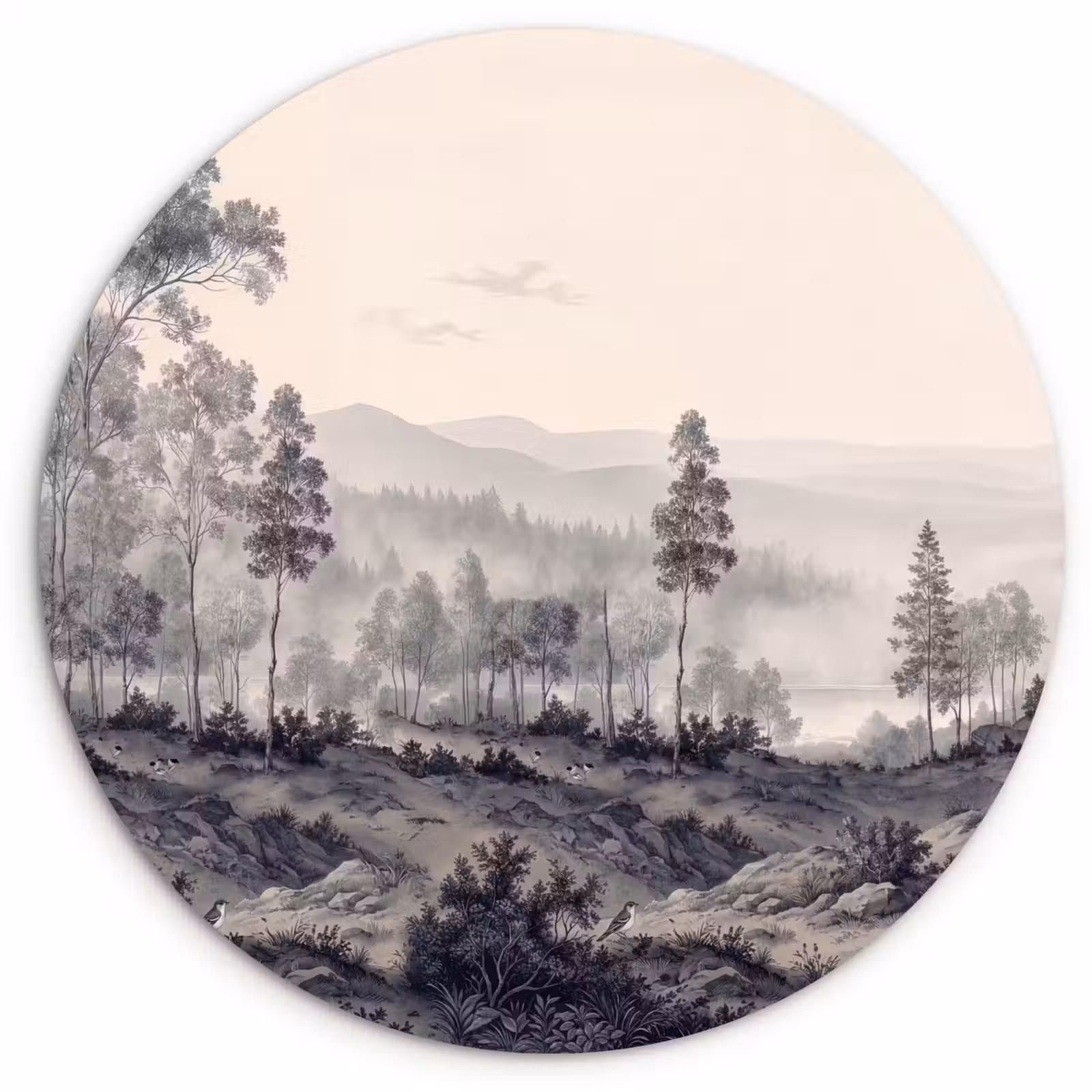 Muurcirkel - Mistig - Berglandschap - Illustratie — 1