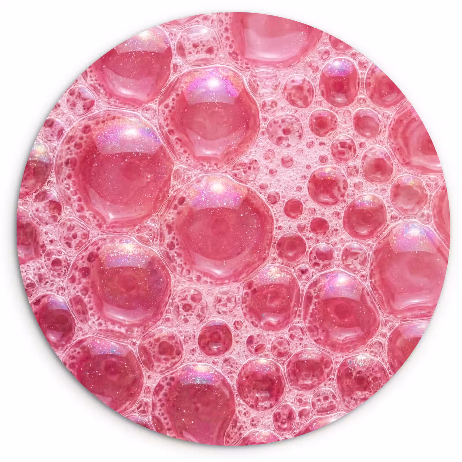 Muurcirkel - Roze - Schuim - Bubbels — 1