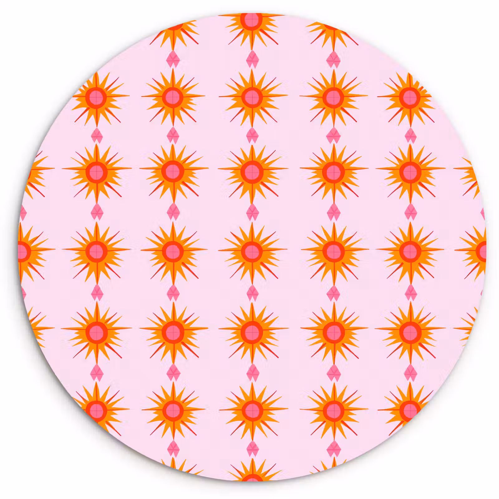 Muurcirkel - Zon - Motief - Roze — 1