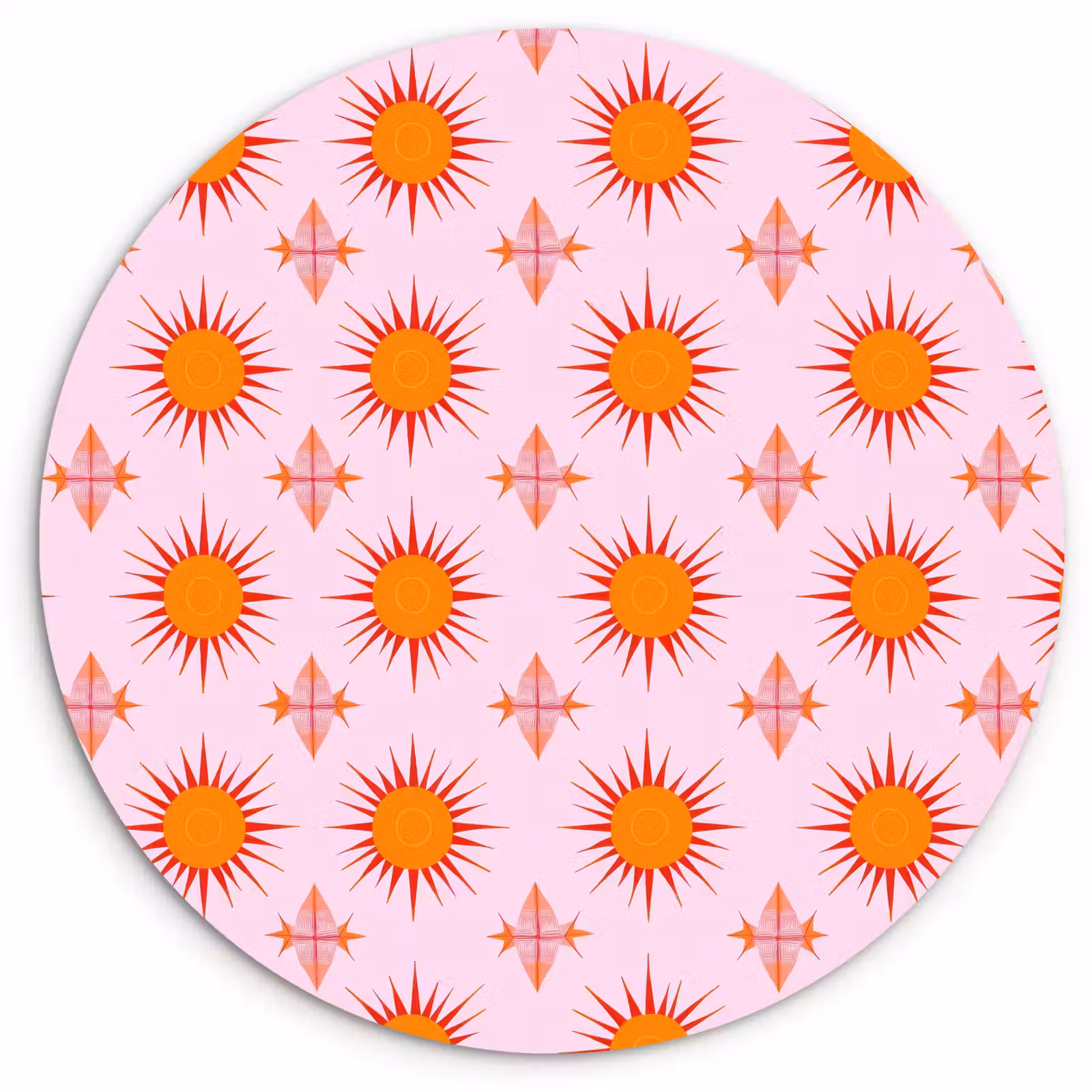 Muurcirkel - Zon - Patroon - Roze — 1
