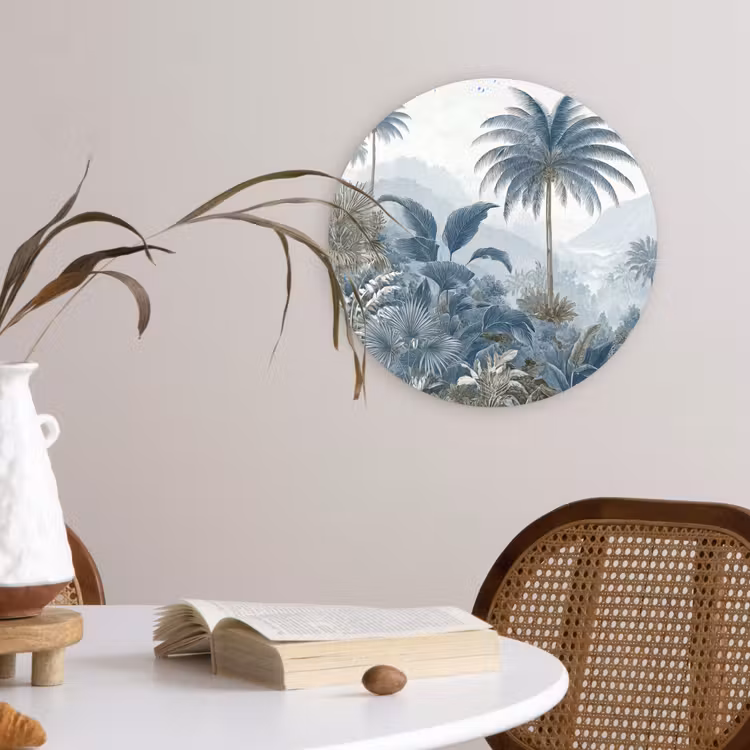 Muurcirkel - Jungle - Modern - Blauw - Groen — 4