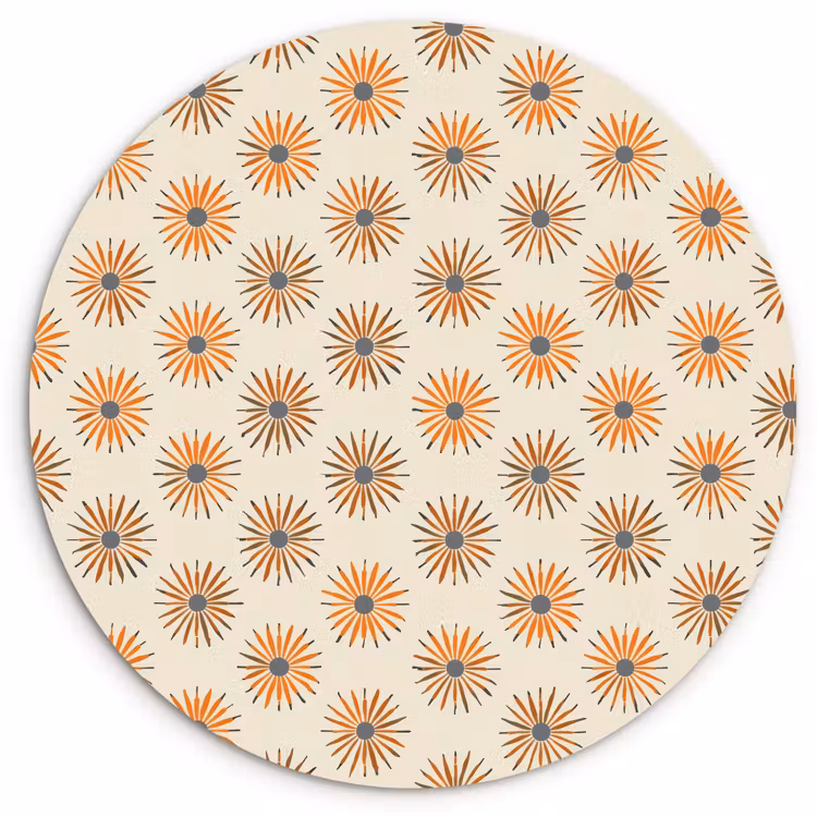 Muurcirkel - Madelief - Patroon - Oranje — 1