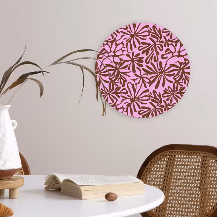 Muurcirkel - Organisch - Patroon - Roze — 4