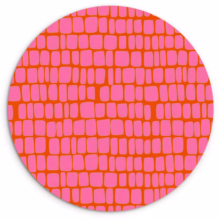Muurcirkel - Organisch - Raster - Roze — 1