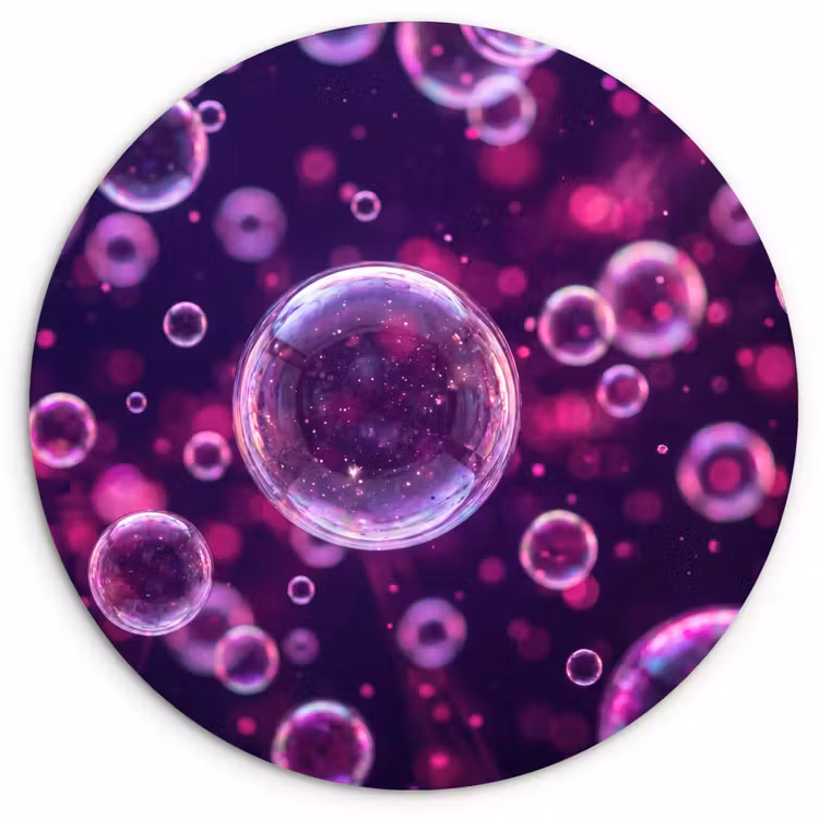 Muurcirkel - Paars - Bubbels - Schuim — 1