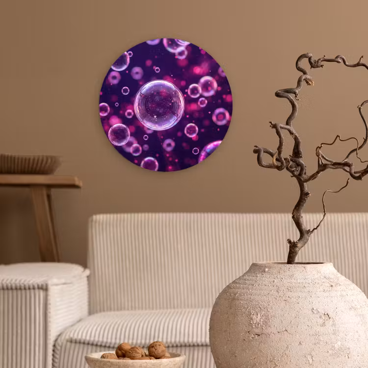Muurcirkel - Paars - Bubbels - Schuim — 2