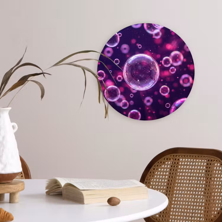 Muurcirkel - Paars - Bubbels - Schuim — 4