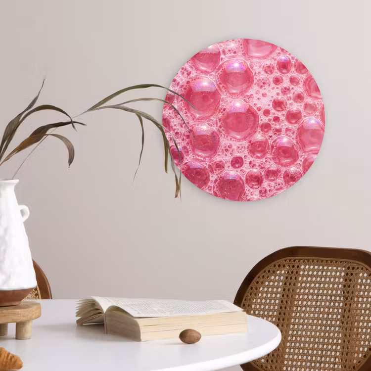Muurcirkel - Roze - Schuim - Bubbels — 4