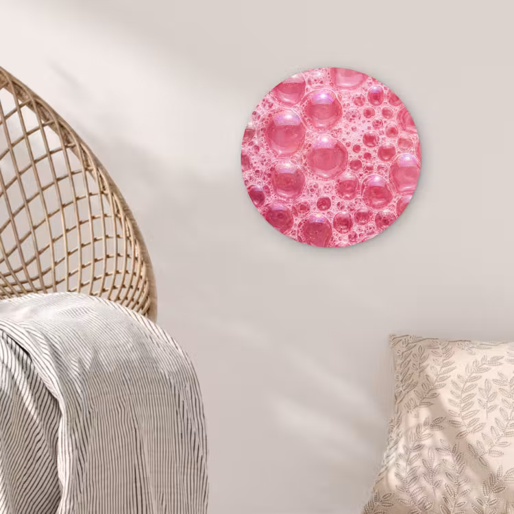 Muurcirkel - Roze - Schuim - Bubbels — 5