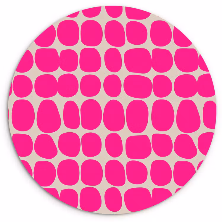 Muurcirkel - Stippen - Patroon - Roze — 1