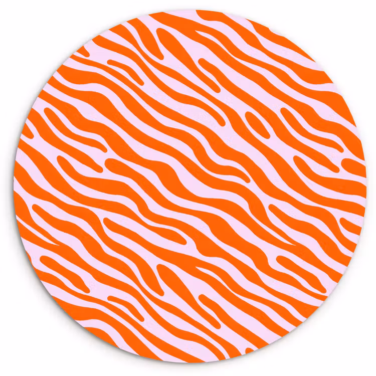 Muurcirkel - Strepen - Dynamisch - Oranje — 1