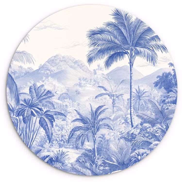 Muurcirkel - Tropisch - Jungle - Blauw — 1