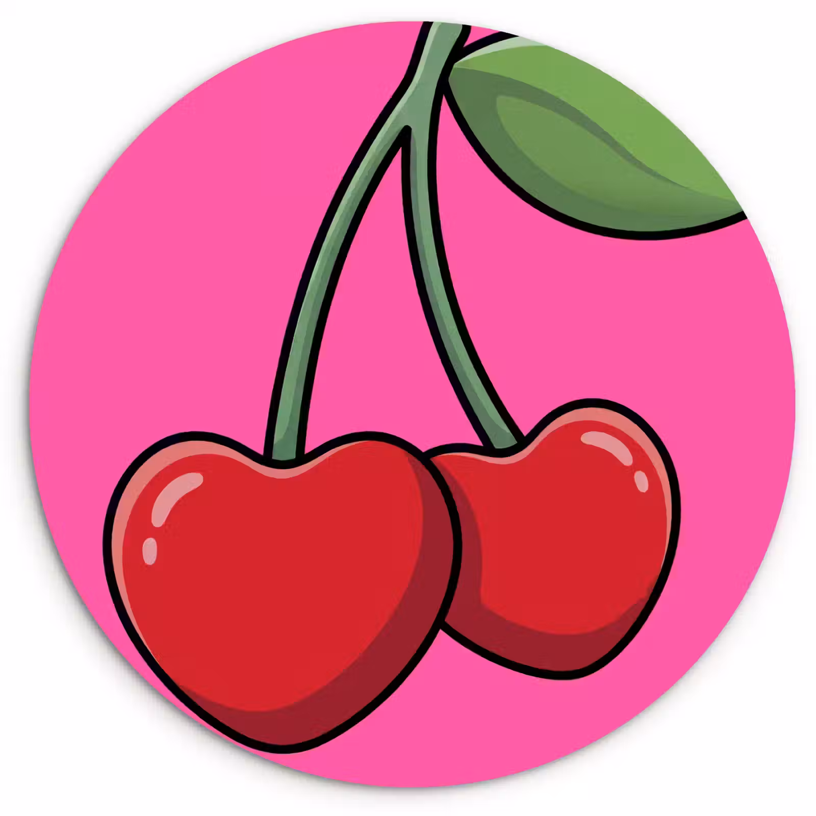 Muurcirkel - Kers - Roze - Fruit — 1